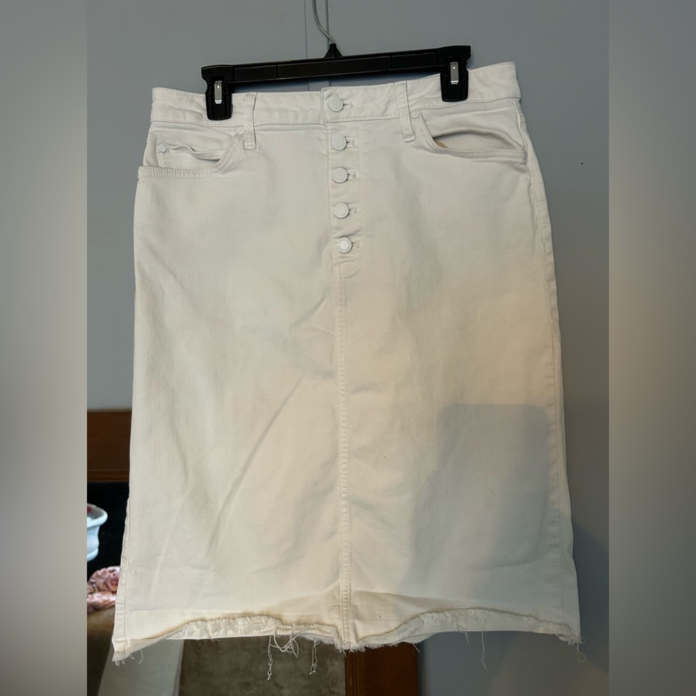 Simply Vera Vera Wang White Button Midi Skirt